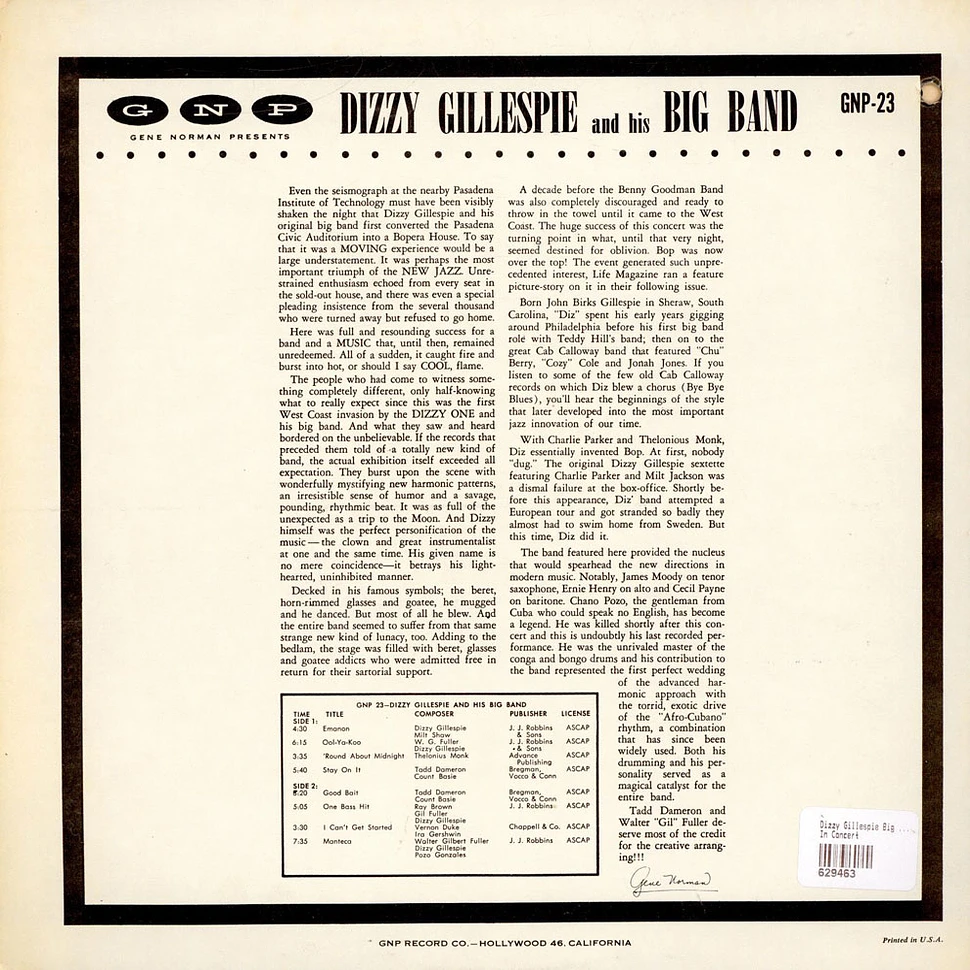 Dizzy Gillespie Big Band - In Concert