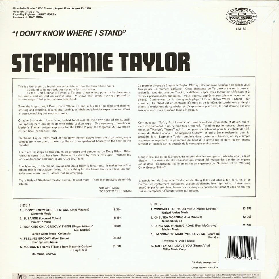 Stephanie Taylor - I Dont Know Where I Stand Red Vinyl Edition