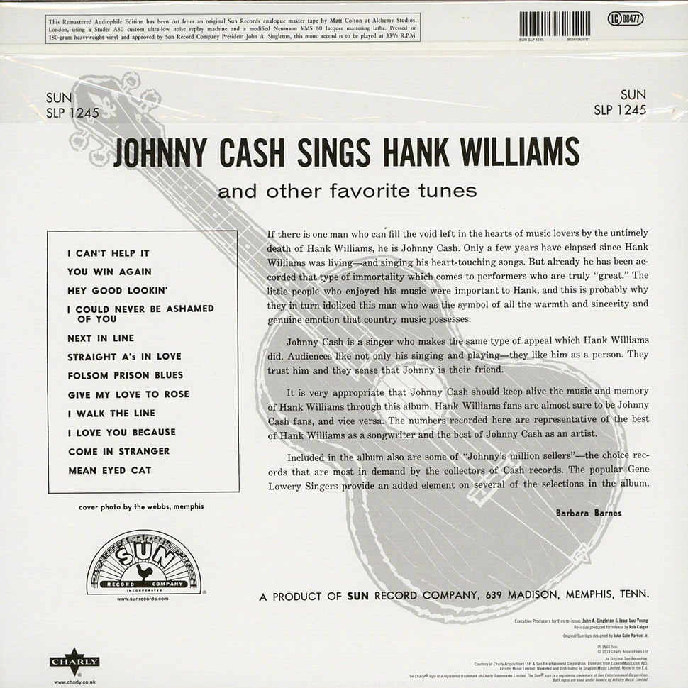 Johnny Cash - Sings Hank Williams & Other Favorite Tunes