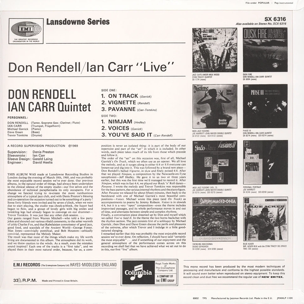 Don Rendell & Ian Carr Quintet, The - Live