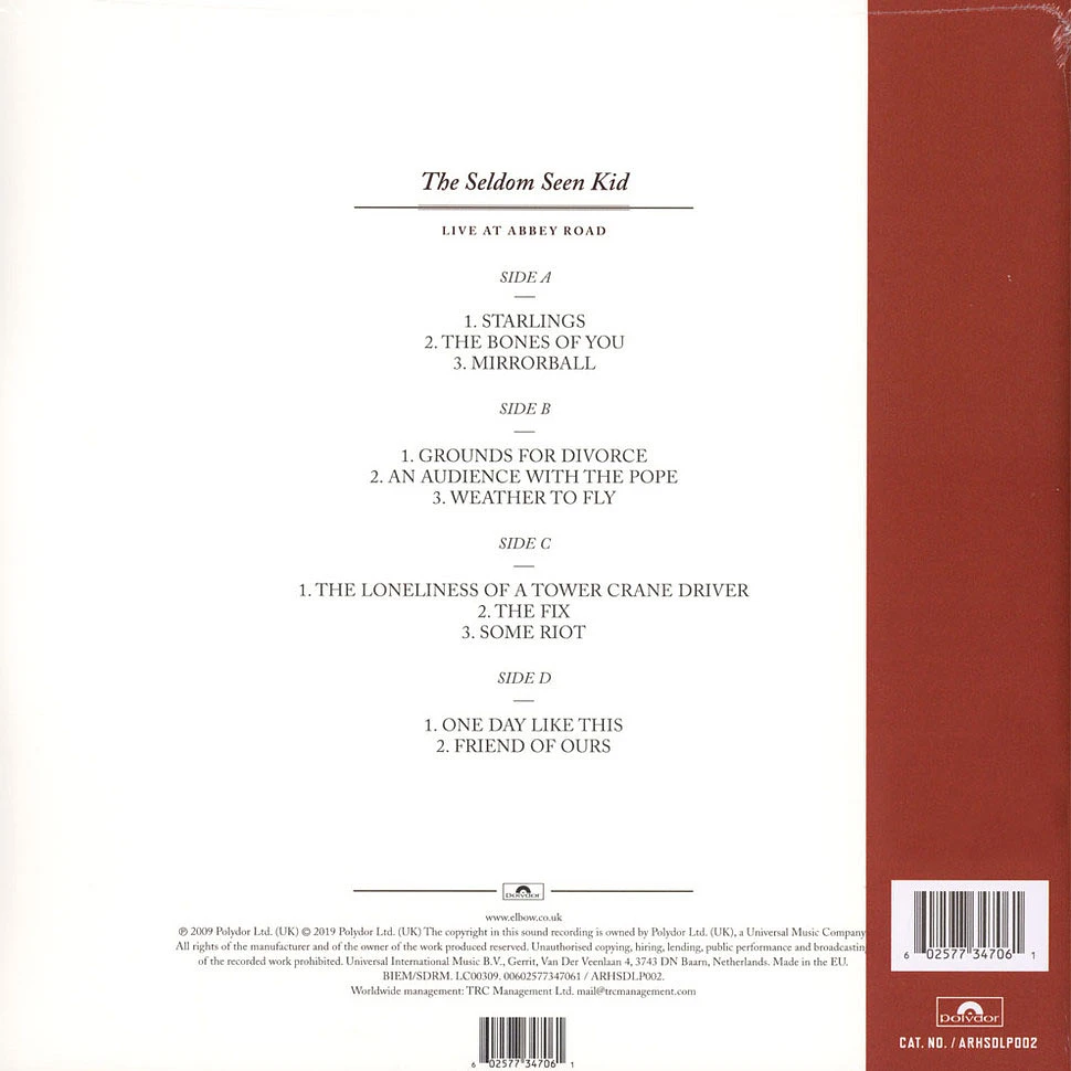 Elbow - The Seldom Seen Kid Abbey Road Live Halfspeed Edition