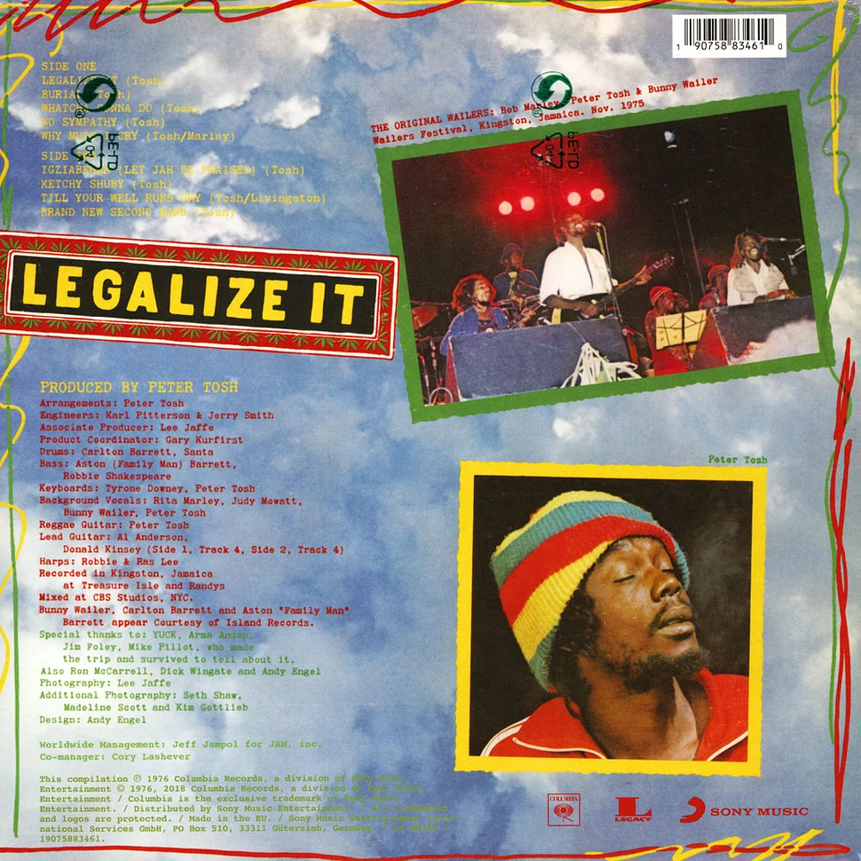 Peter Tosh - Legalize It Limited Transparent Green & Solid Yellow Mixed / Clear Yellow & Black Mixed Vinyl Edition