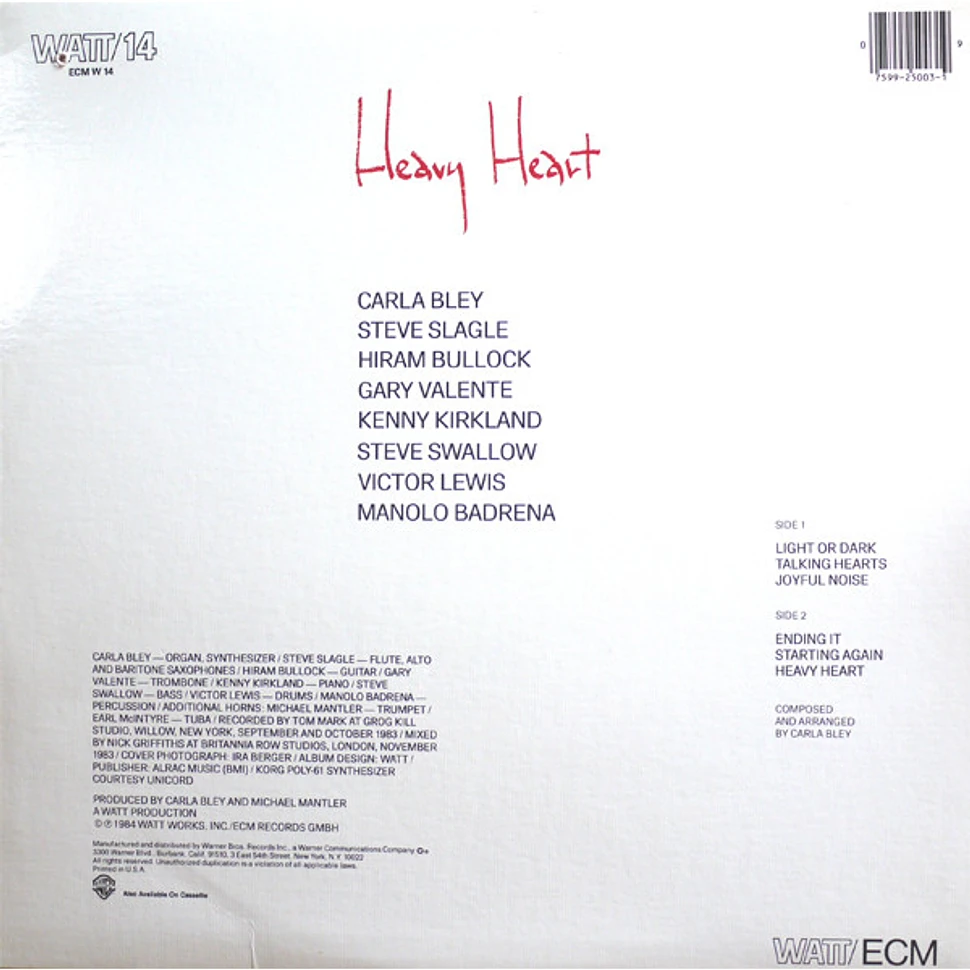 Carla Bley - Heavy Heart