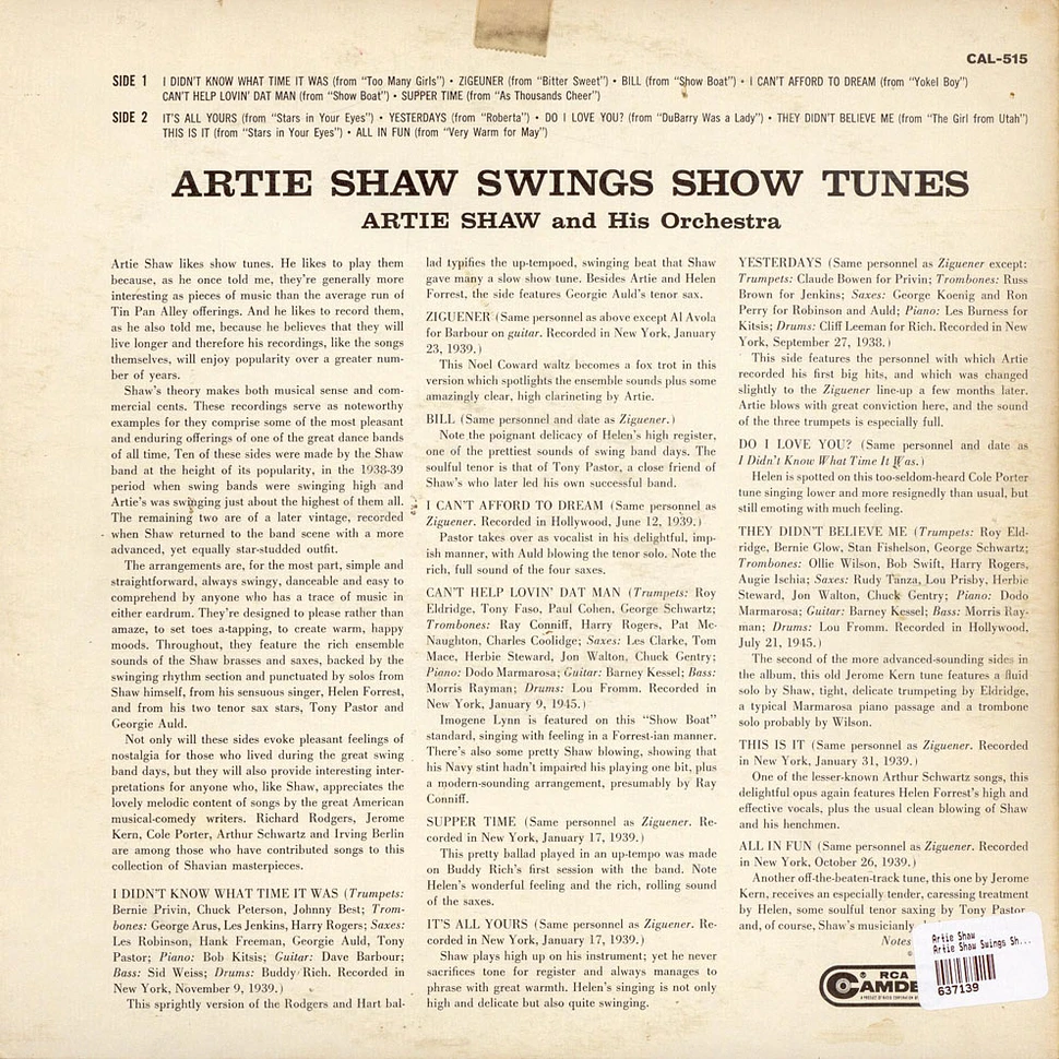 Artie Shaw - Artie Shaw Swings Show Tunes
