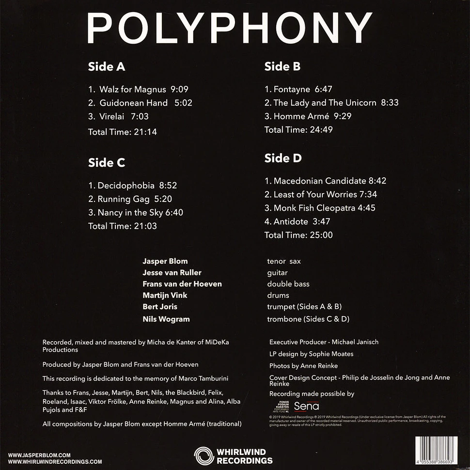 Jasper Blom Quartet - Polyphony