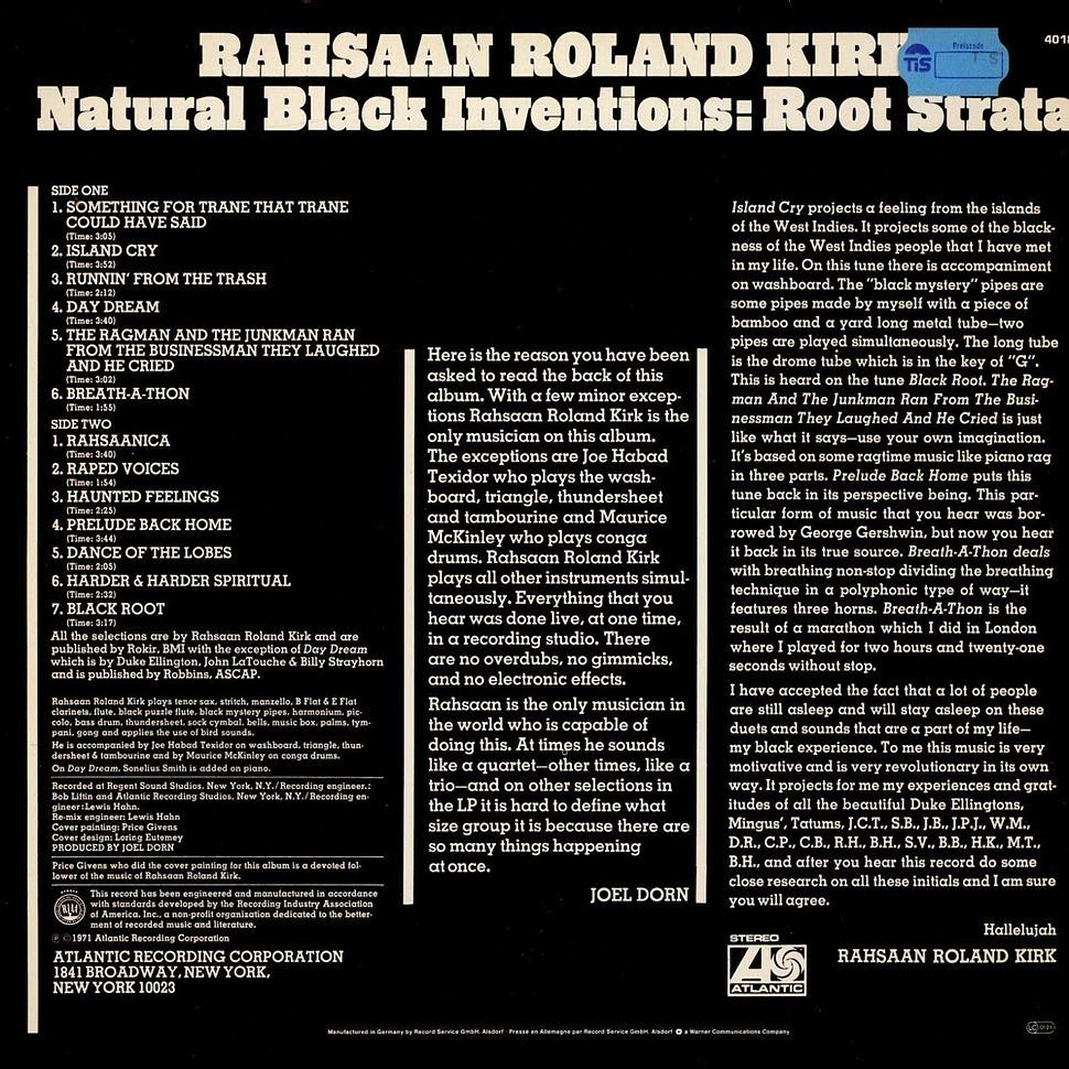 Roland Kirk - Natural Black Inventions: Root Strata
