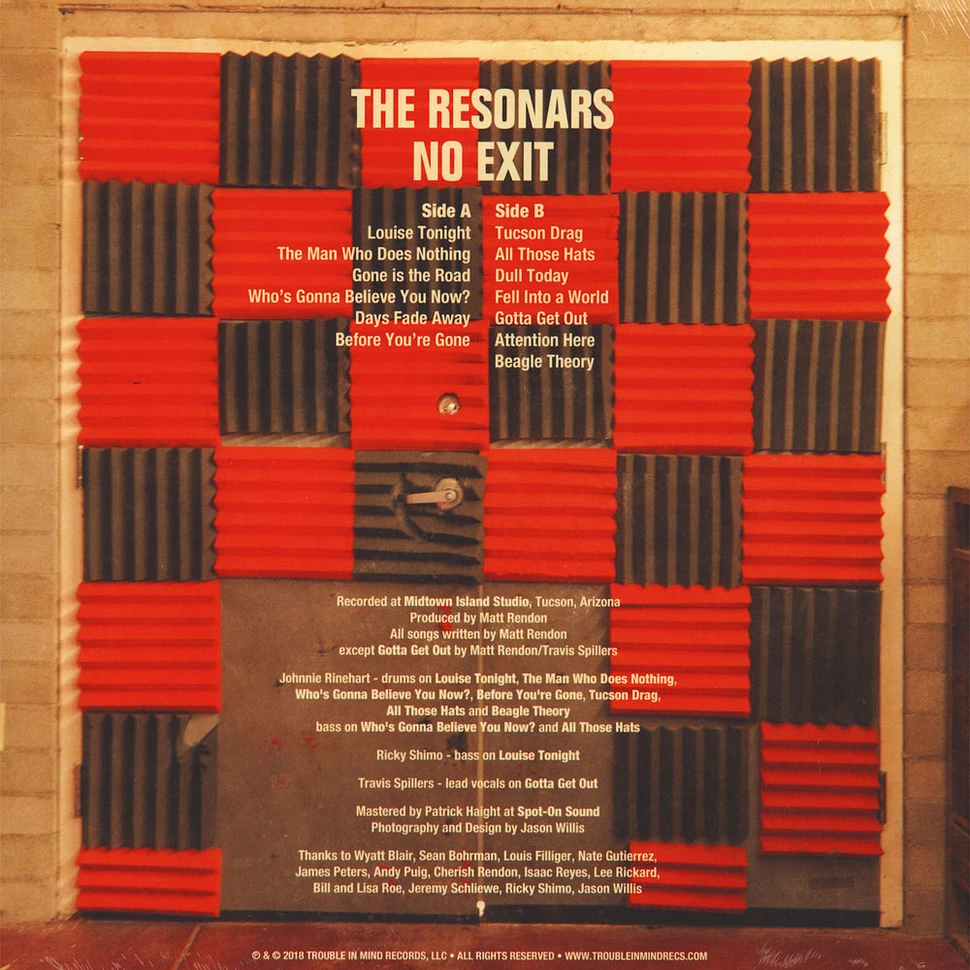 The Resonars - No Exit Black Vinyl Edition