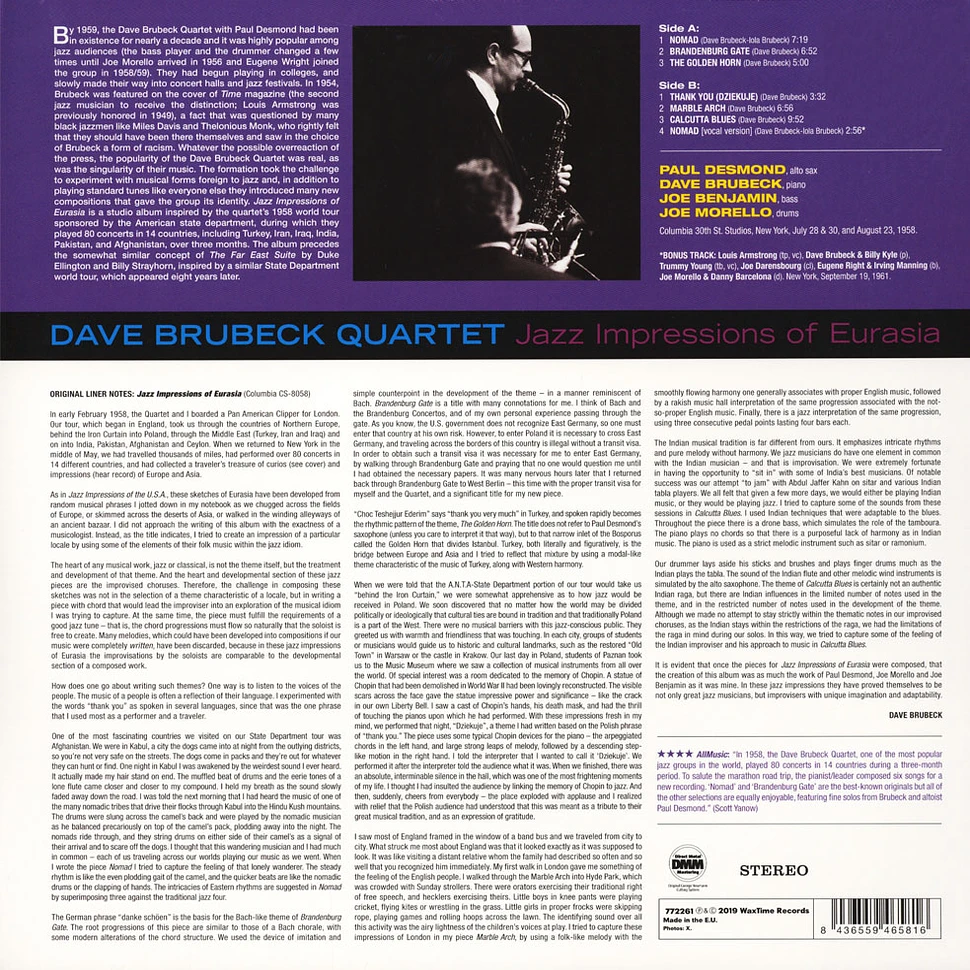 The Dave Brubeck Quartet - Jazz Impressions Of Eurasia