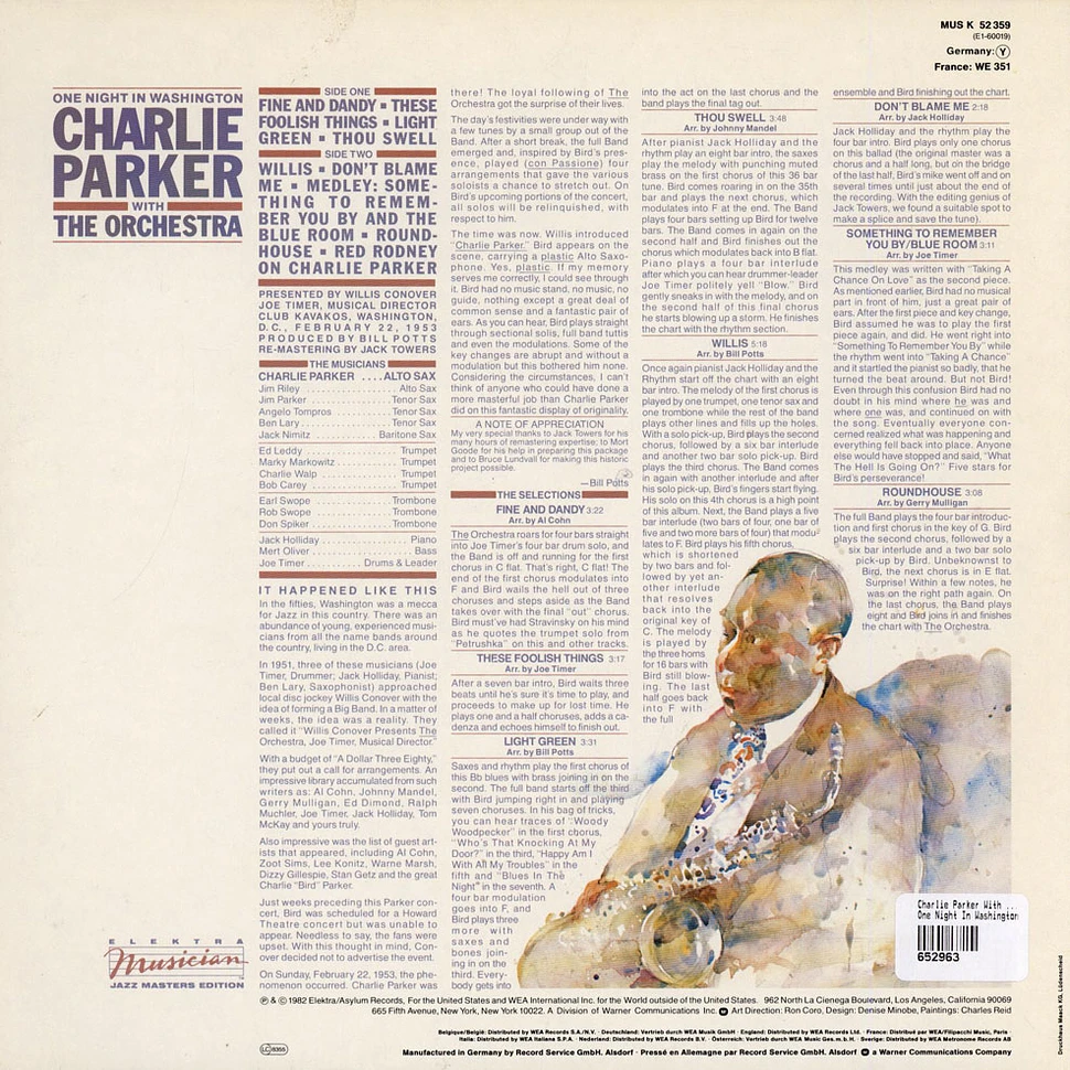 Charlie Parker With The Orchestra - One Night In Washington