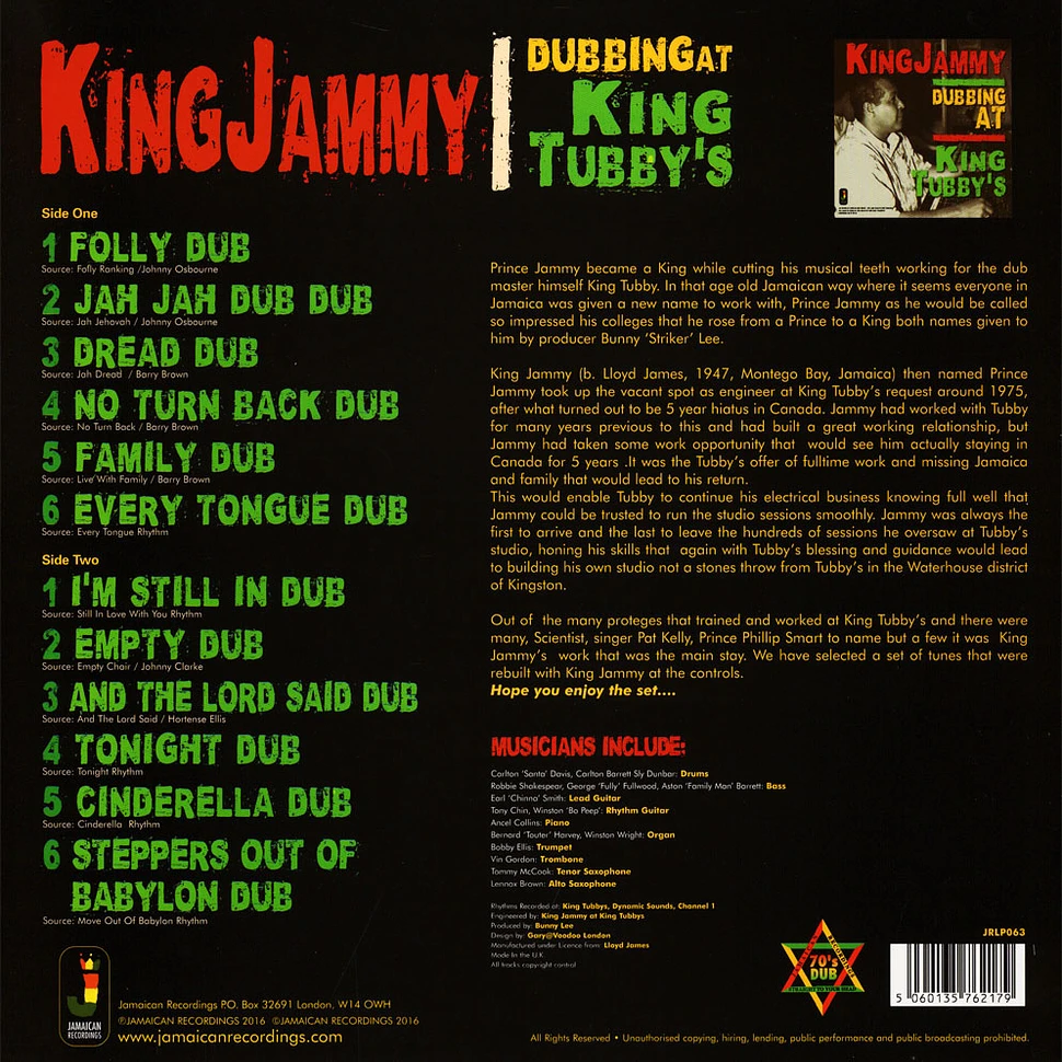 King Jammy - Dubbing At King Tubby's 180g Edition