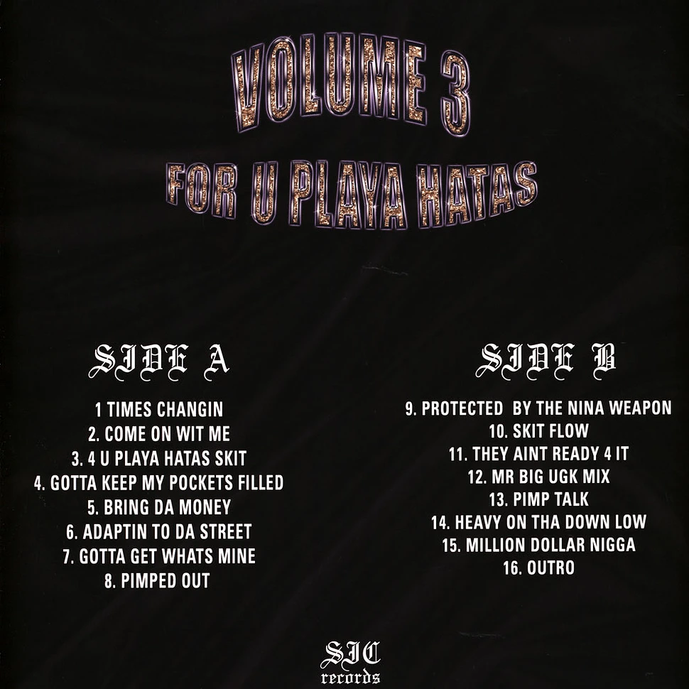 Shawty Pimp & MC Spade - Volume 3 For U Playa Hatas