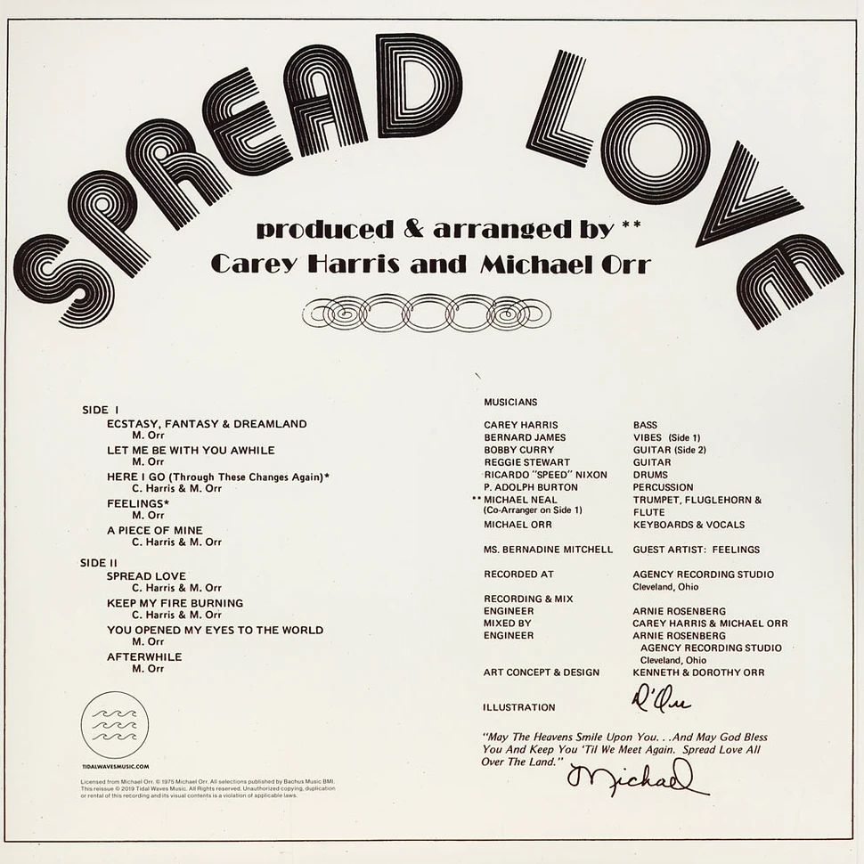 Michael Orr - Spread Love Limited Clear Vinyl Edition