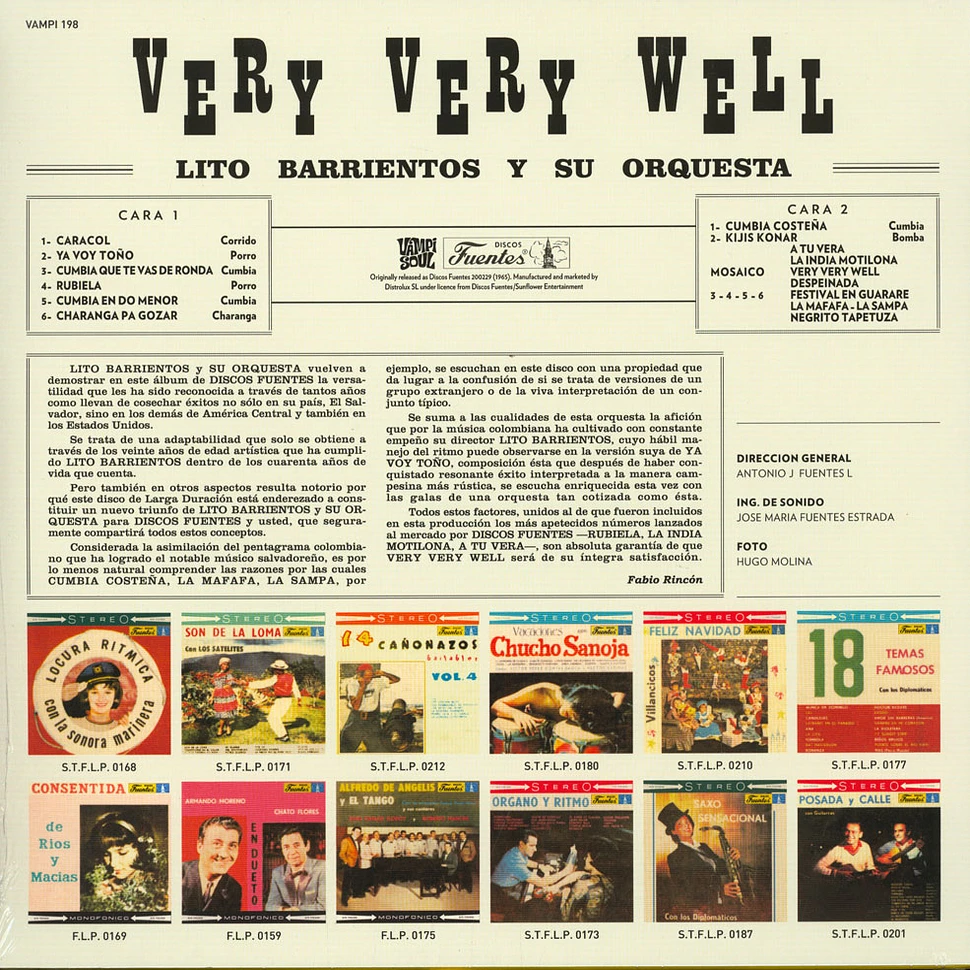 Lito Barrientos Y Su Orquesta - Very Very Well