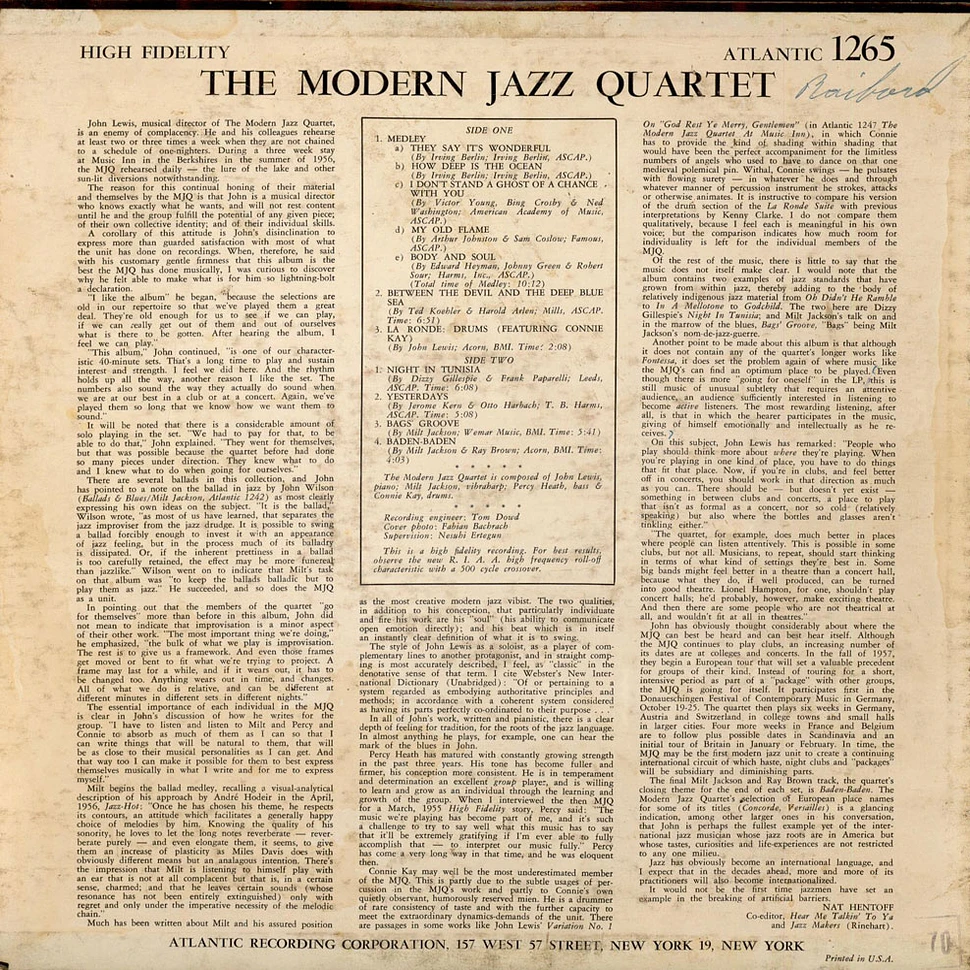 The Modern Jazz Quartet - The Modern Jazz Quartet