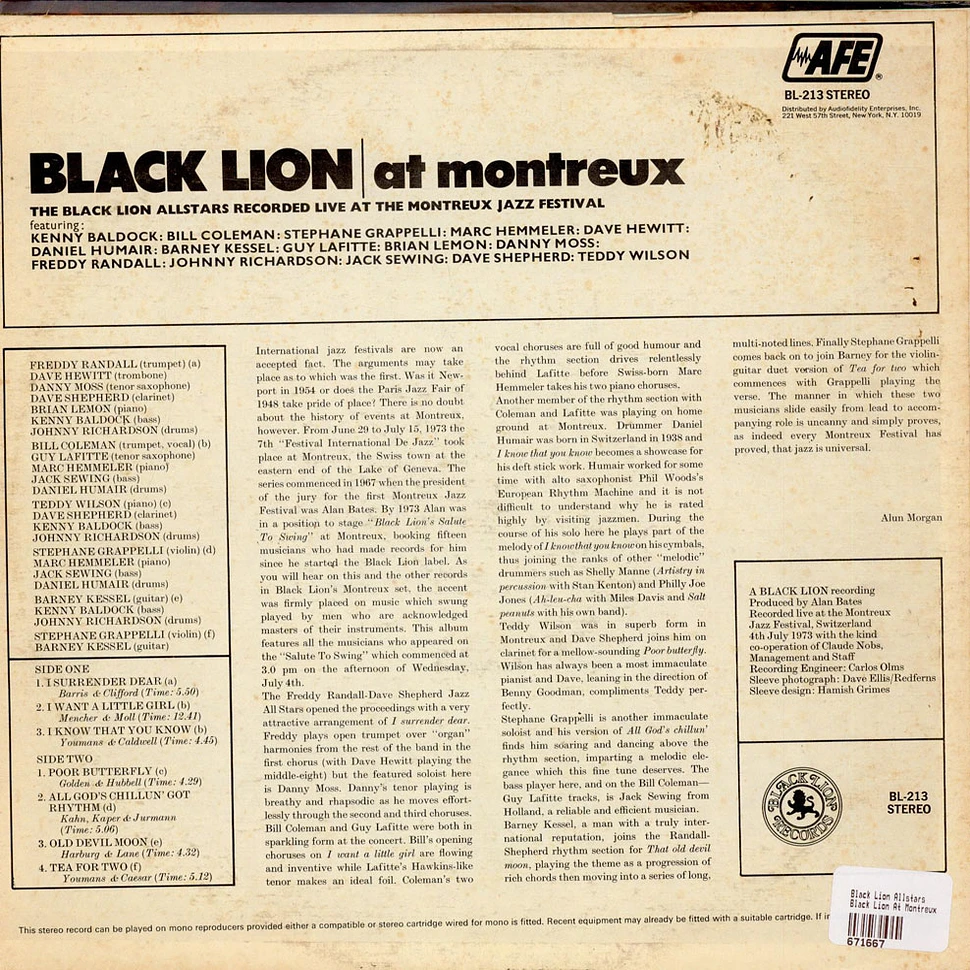 Black Lion Allstars - Black Lion At Montreux