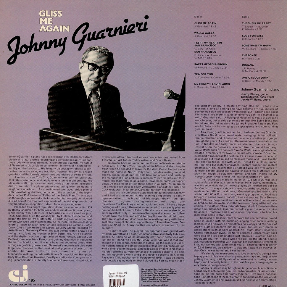 Johnny Guarnieri - Gliss Me Again