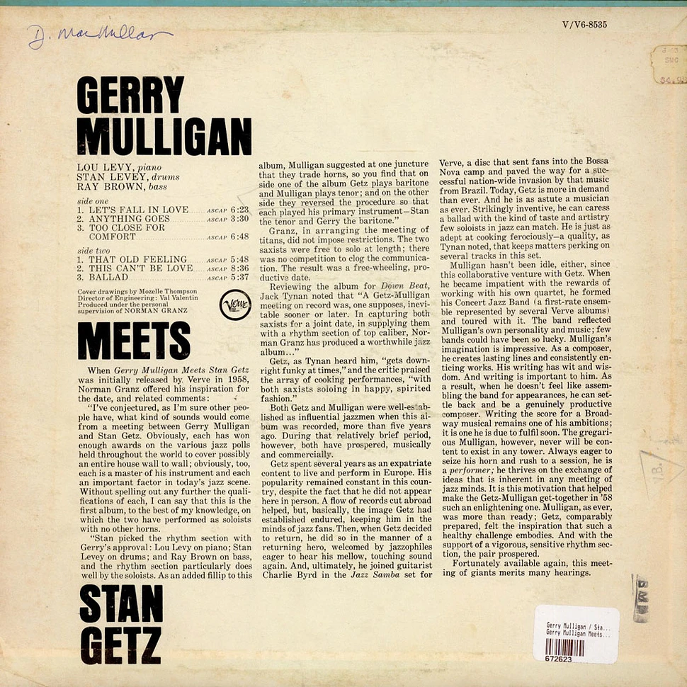 Gerry Mulligan / Stan Getz - Gerry Mulligan Meets Stan Getz