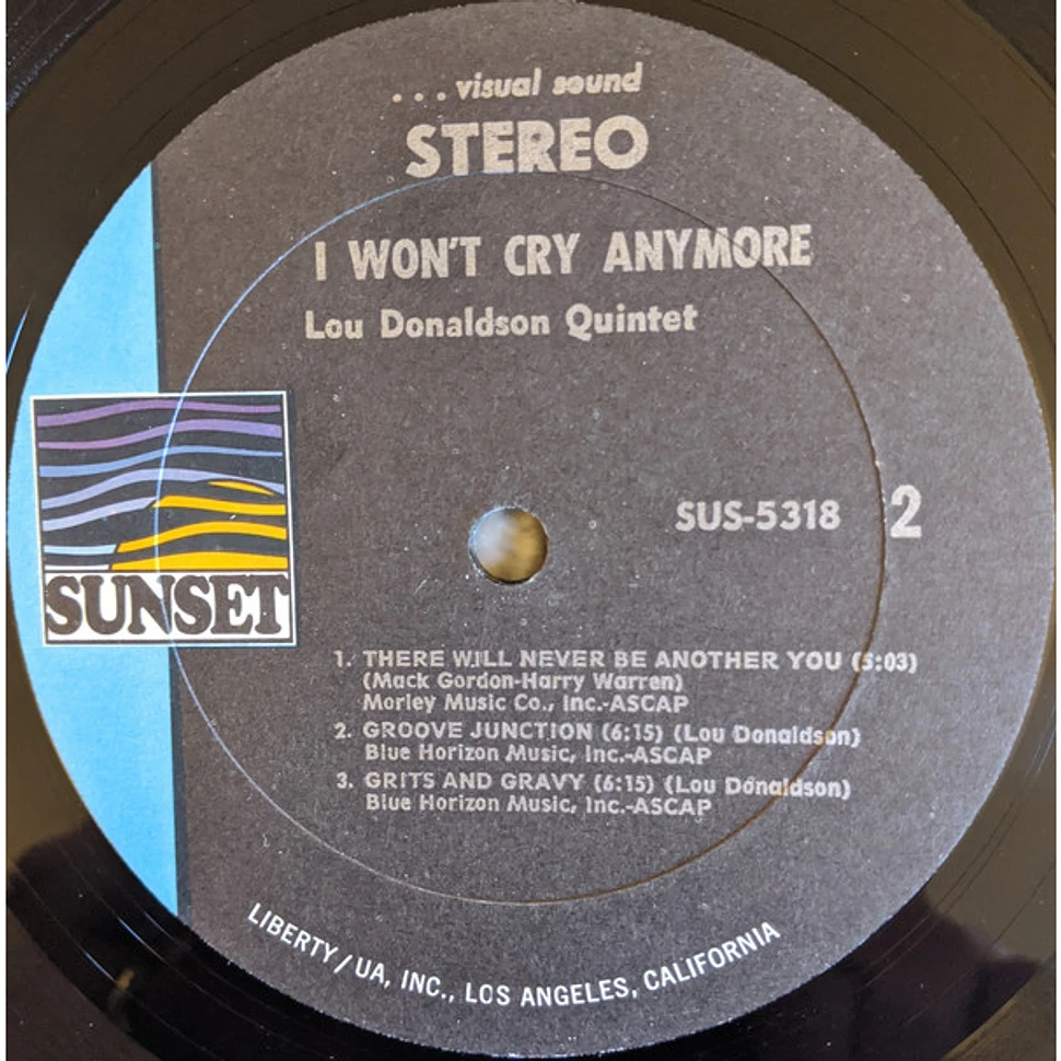 Lou Donaldson Quintet - I Won't Cry Anymore