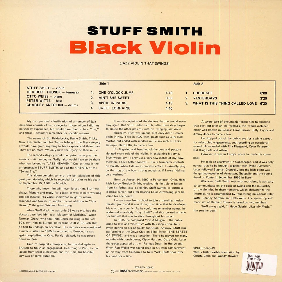 Stuff Smith - Black Violin