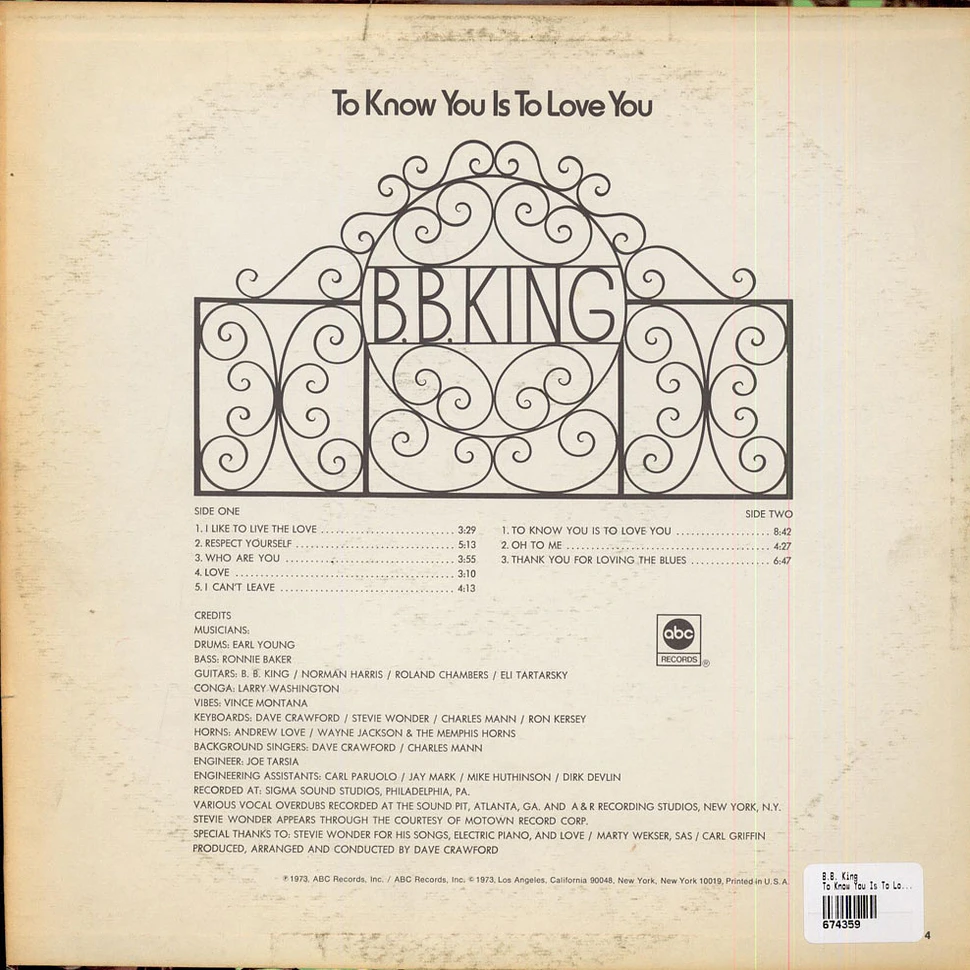 B.B. King - To Know You Is To Love You