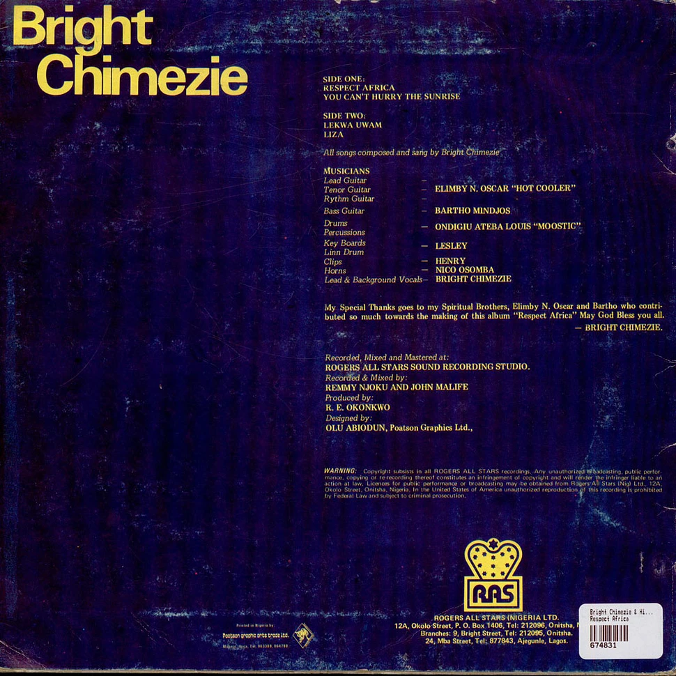 Bright Chimezie & His Zigima Sound - Respect Africa