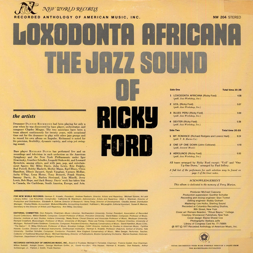 Ricky Ford - Loxodonta Africana