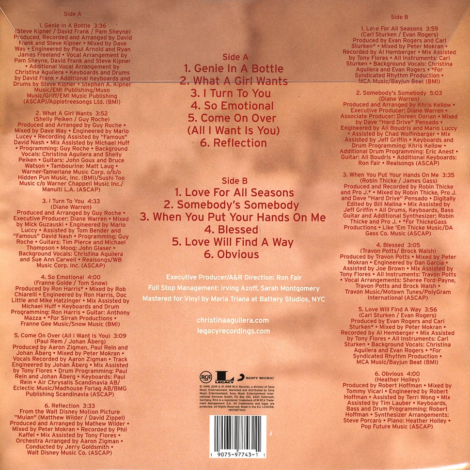 Christina Aguilera - Christina Aguilera Picture Disc Edition