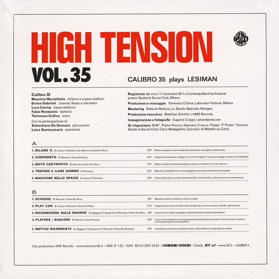 Calibro 35 - High Tension Volume 35 Calibro 35 Plays Lesiman Colored Vinyl Edition