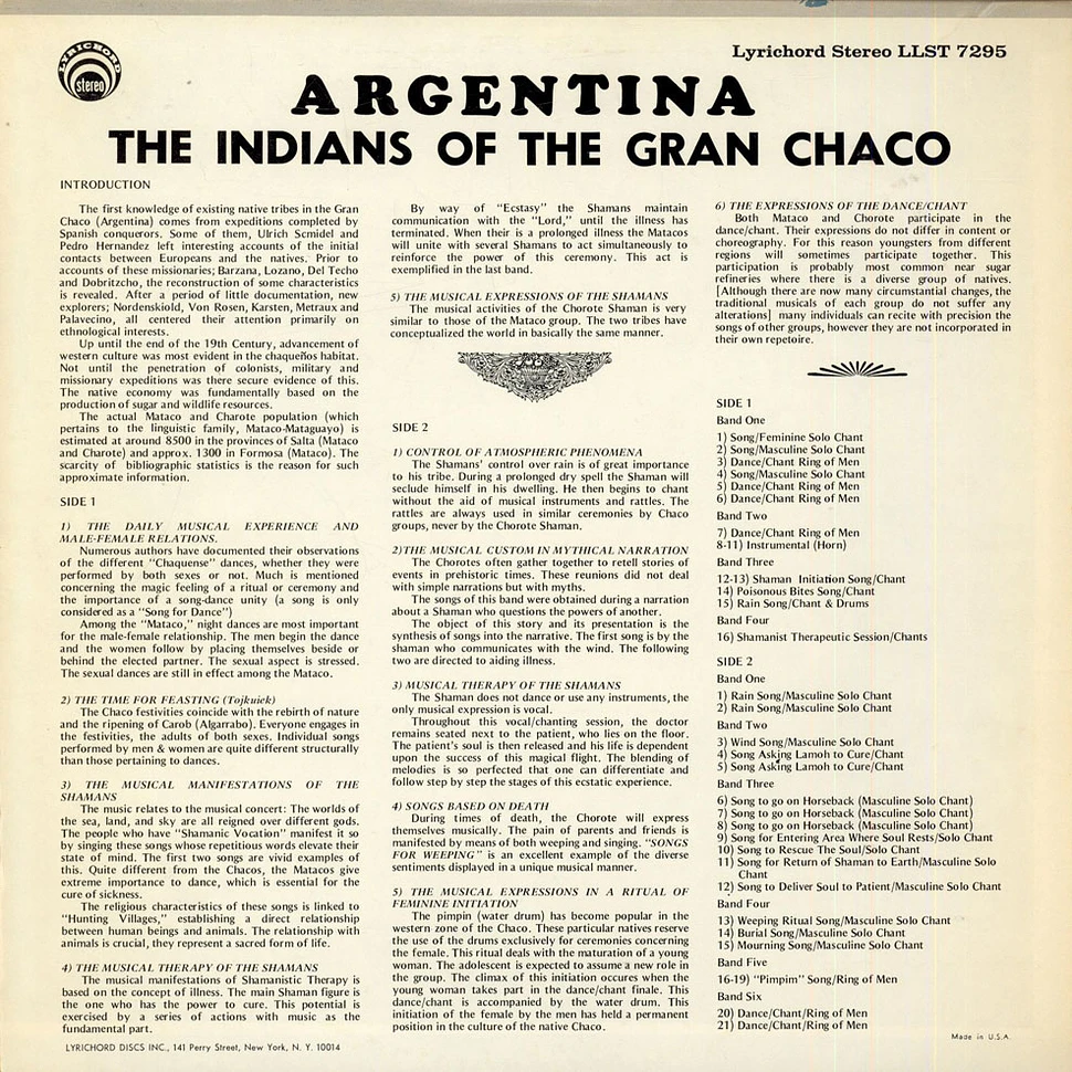 V.A. - Argentina - The Indians Of The Gran Chaco