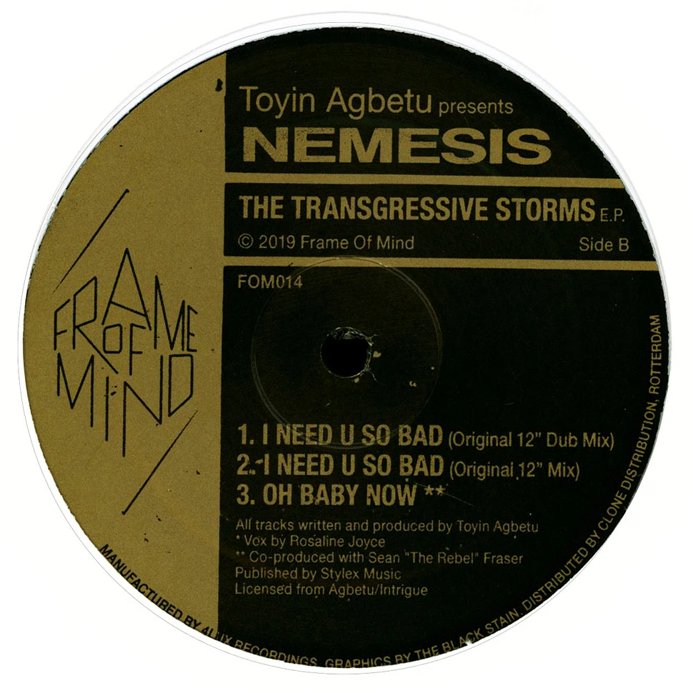 Toyin Agbetu Presents Nemesis - The Transgressive Storms EP