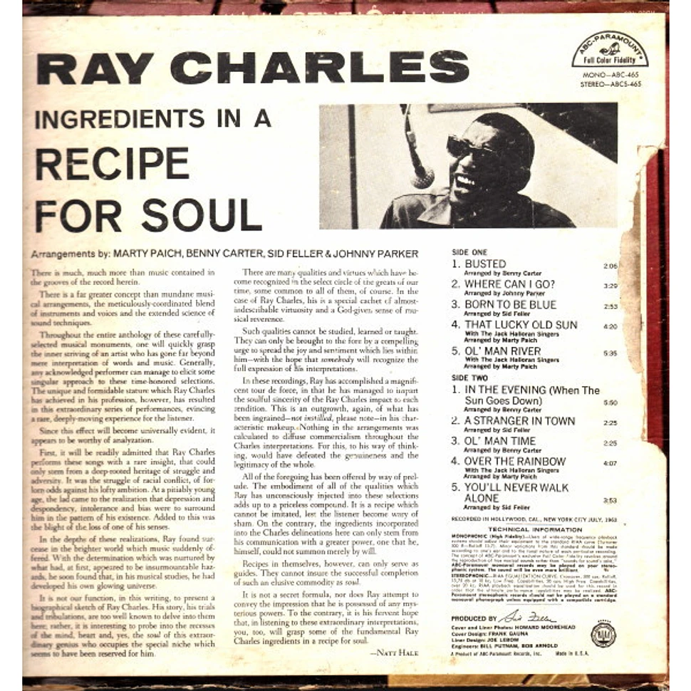 Ray Charles - Ingredients In A Recipe For Soul