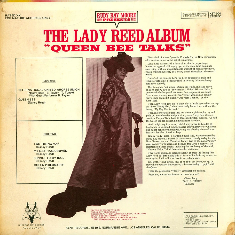 Lady Reed - Rudy Ray Moore Presents The Lady Reed Album "Queen Bee Talks"