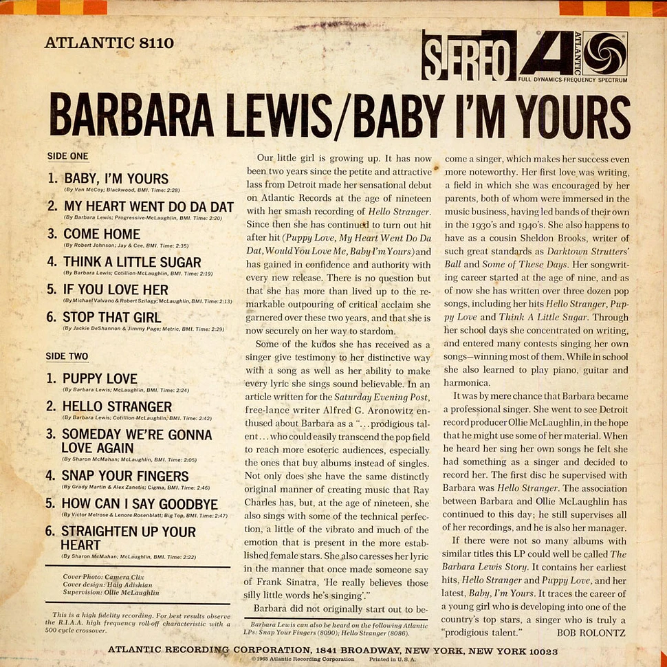Barbara Lewis - Baby, I'm Yours