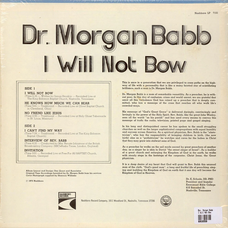 Rev. Morgan Babb - I Will Not Bow