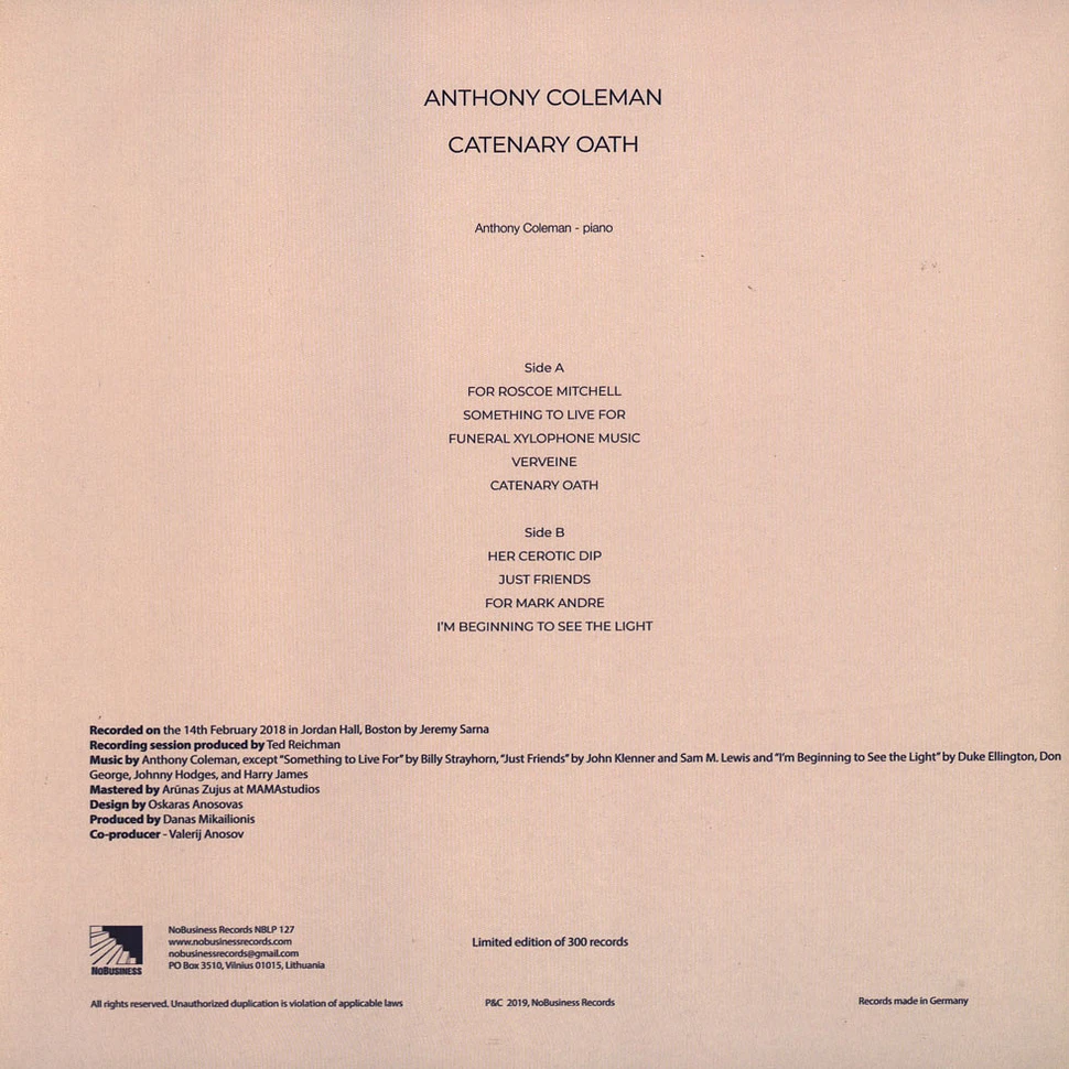 Anthony Coleman - Catenary Oath