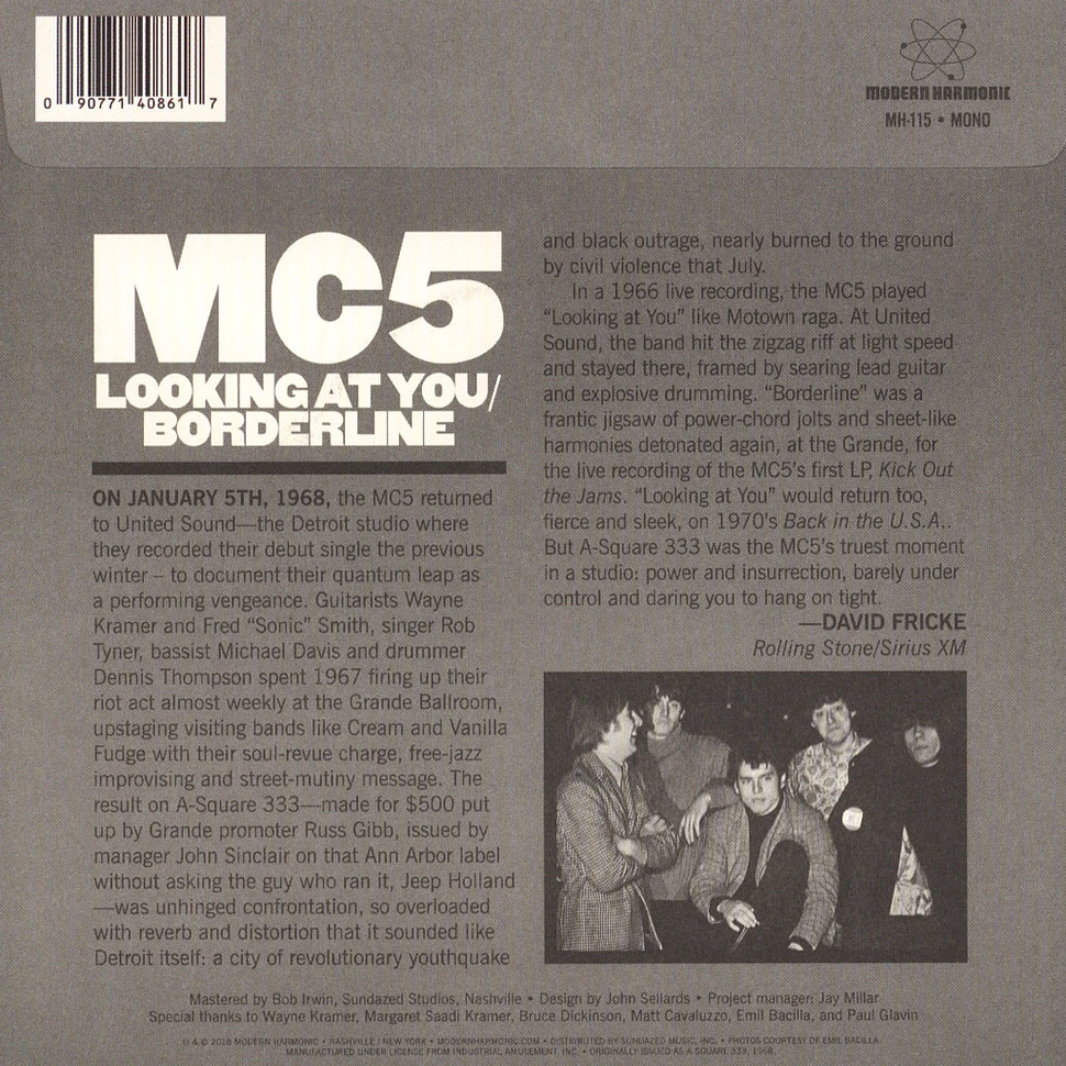 MC5 - Looking At You / Borderline White Vinyl Edition