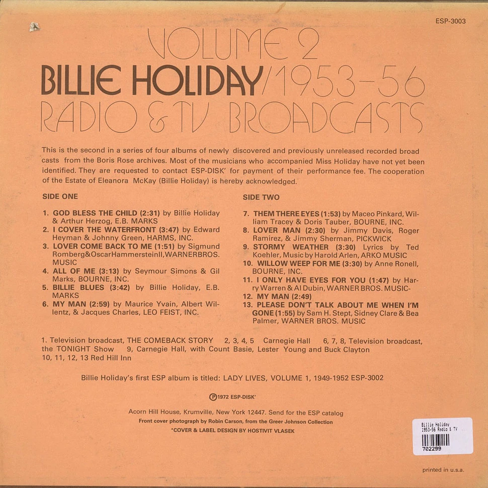 Billie Holiday - 1953-56 Radio & TV Broadcasts Volume 2