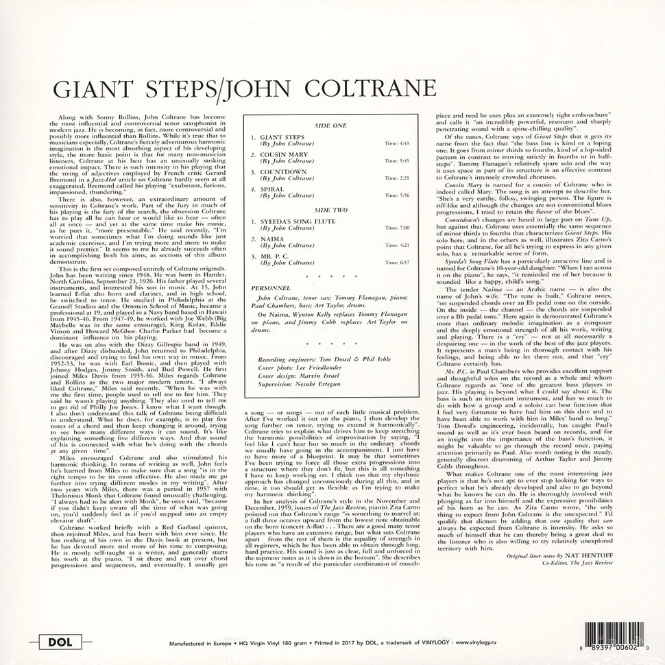 John Coltrane - Giant Steps Blue Vinyl Edition