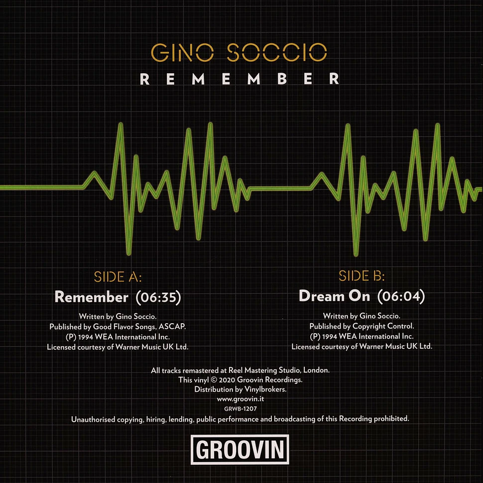 Gino Soccio - Remember / Dream On