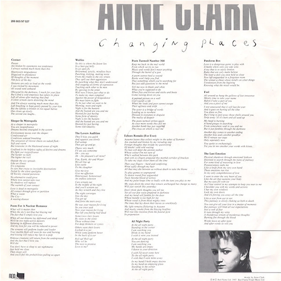 Anne Clark - Changing Places