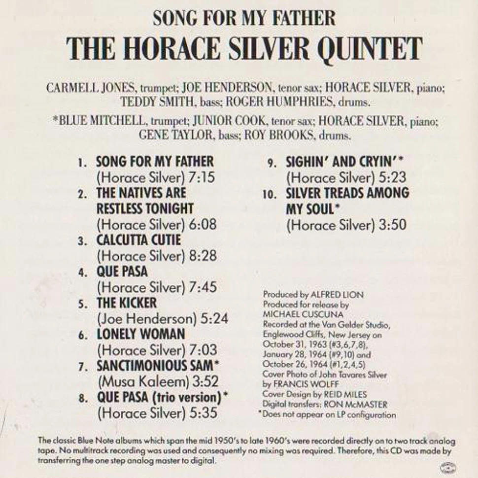 The Horace Silver Quintet - Song For My Father