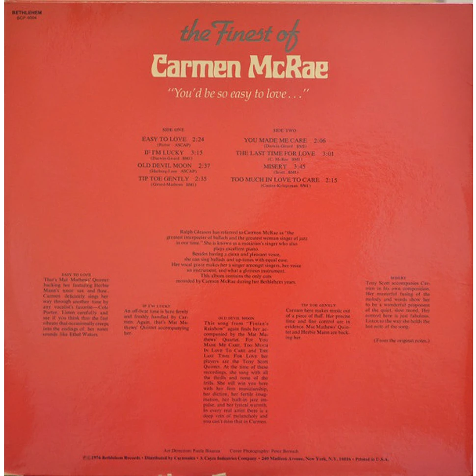 Carmen McRae - ''You'd Be So Easy To Love''