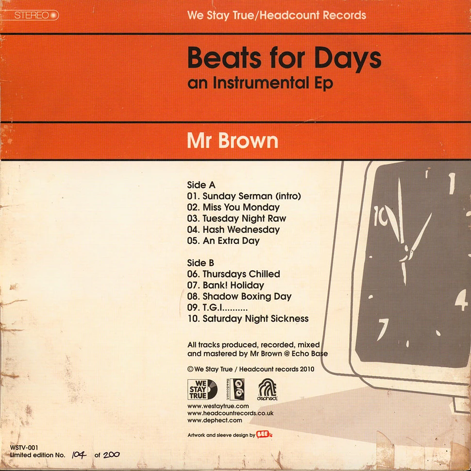Mr. Brown - Beats For Days : An Instrumental Ep