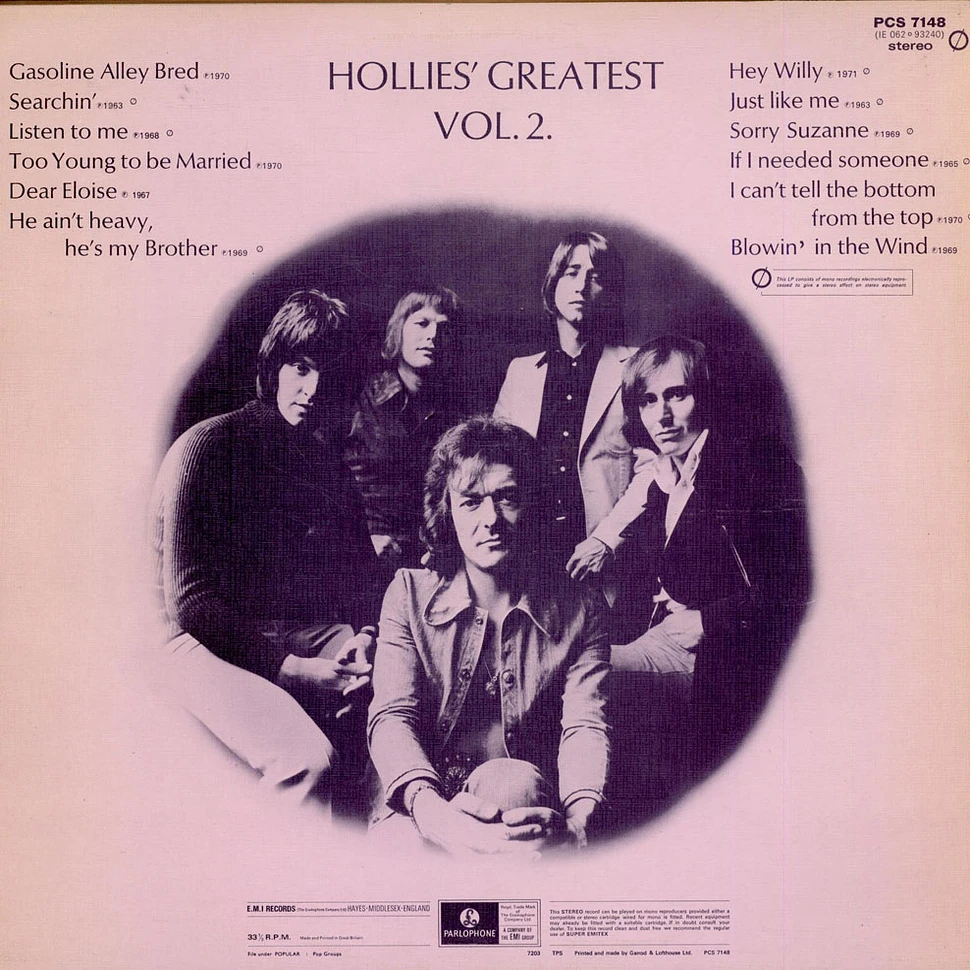 The Hollies - Hollies' Greatest Vol. 2
