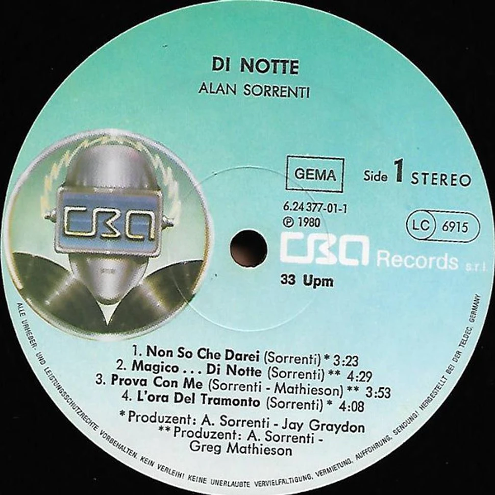 Alan Sorrenti - Di Notte
