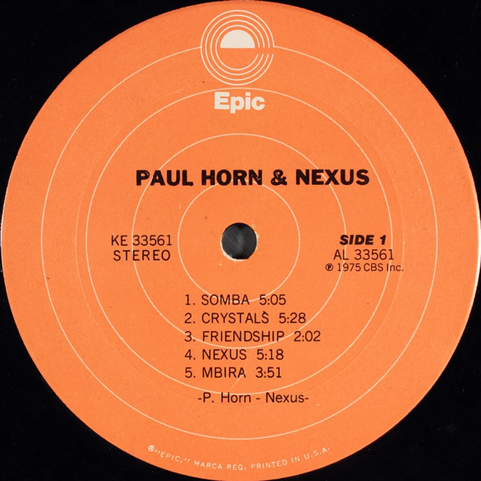 Paul Horn + Nexus - Paul Horn + Nexus