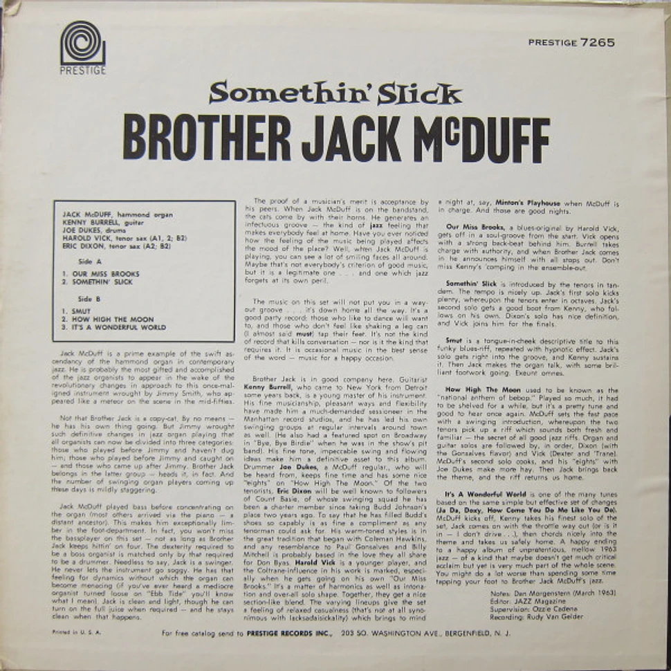 Brother Jack McDuff - Somethin' Slick