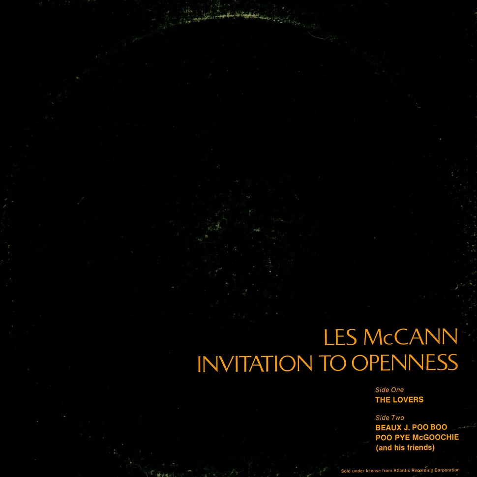 LES MCCANN INVITATION TO OPENNESS VINYL LP ATLANTIC RECORD VG COND