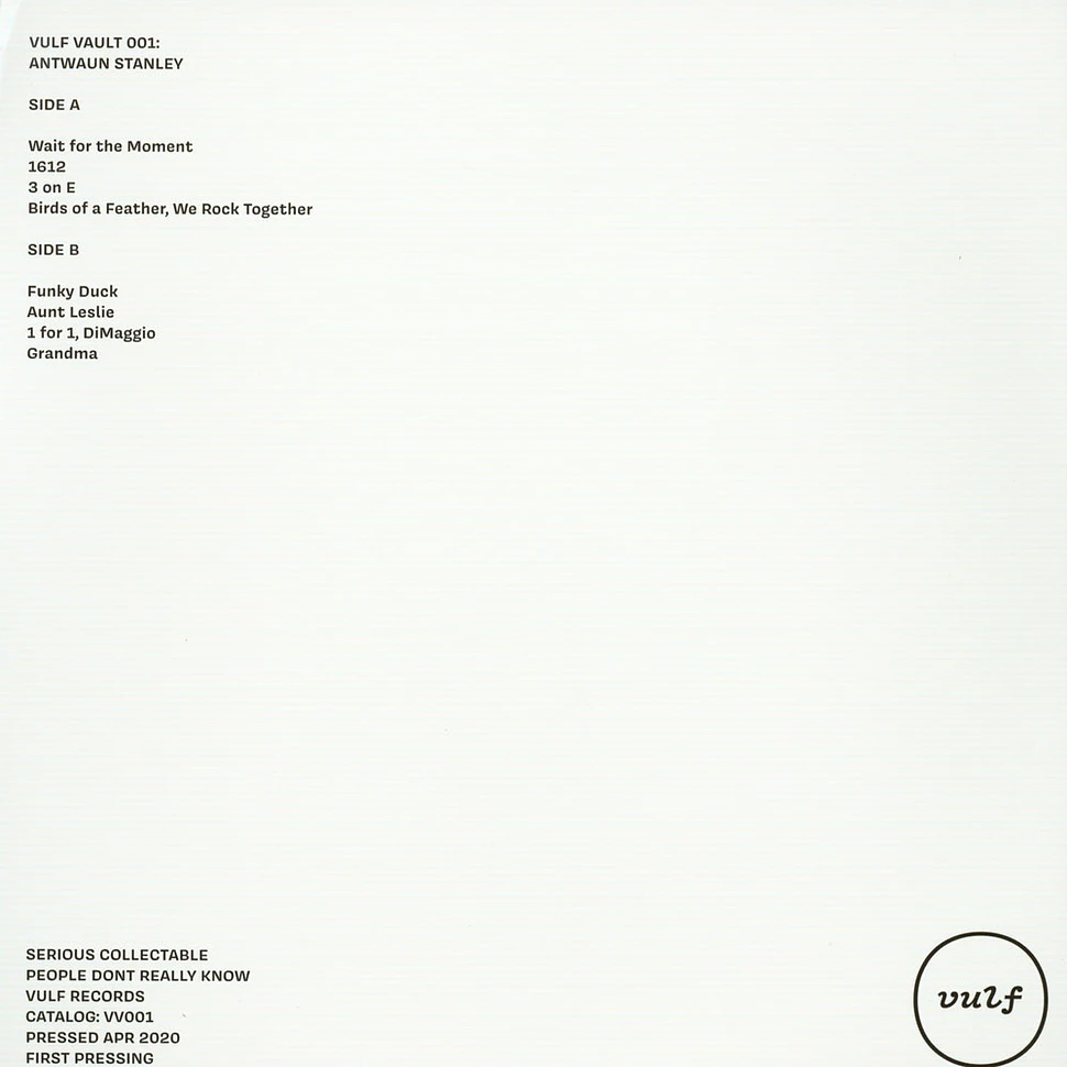 Vulfpeck - Antwaun Stanley White Vinyl Edition