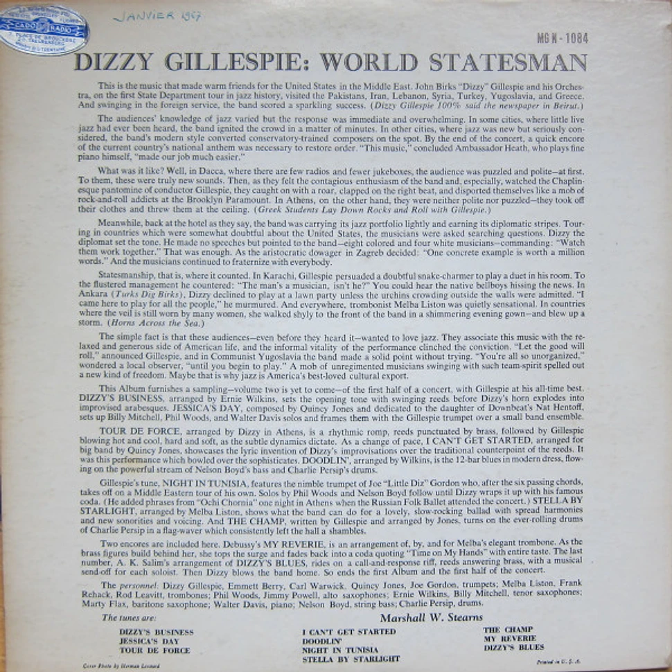 Dizzy Gillespie - World Statesman